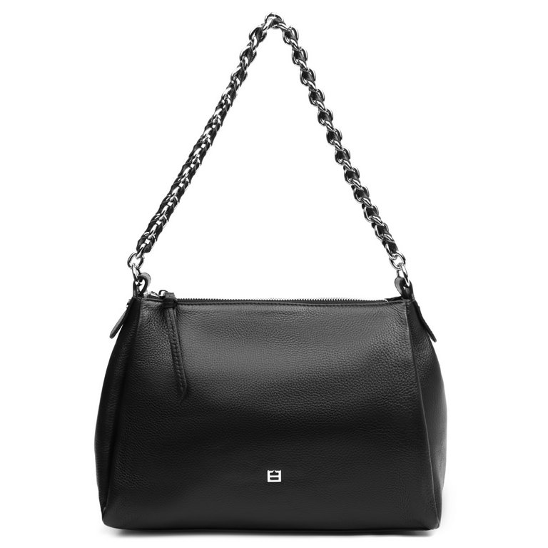 Сумка женская FABRETTI 30х22х14 см, нат. кожа, черный