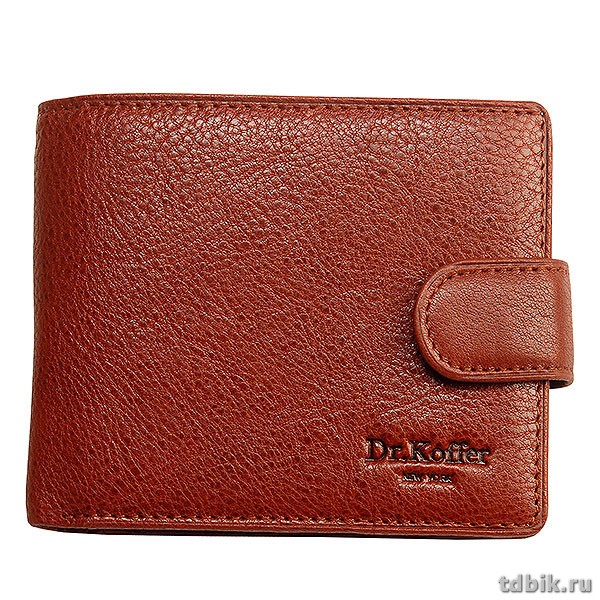 Портмоне Dr.Koffer нат. кожа, с встроенной визитницей на 8 карточек, коньяк