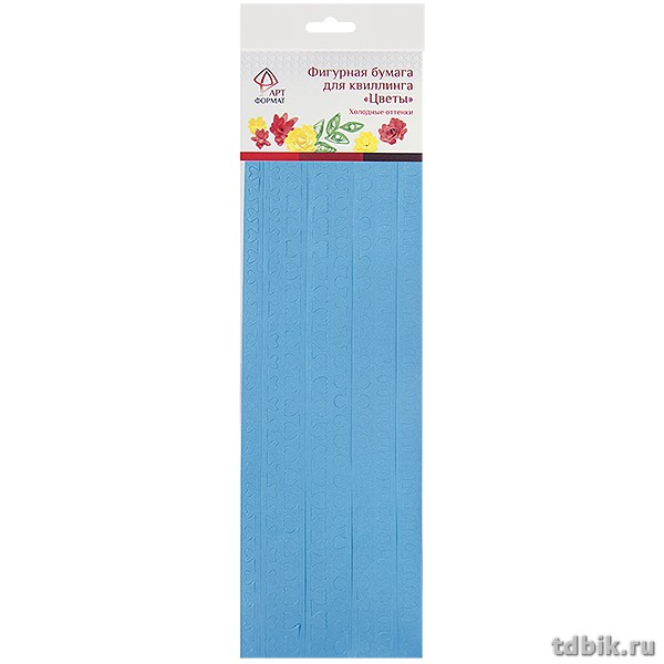 Квиллинг бумага фигурная "Цветы" холодные оттенки, 4 цвета АРТформат