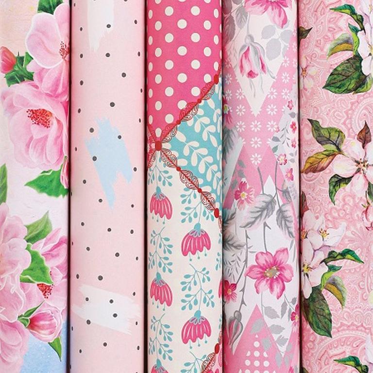 Бумага упаковочная 70*100см  в рулоне (ассорти) "Compliments"