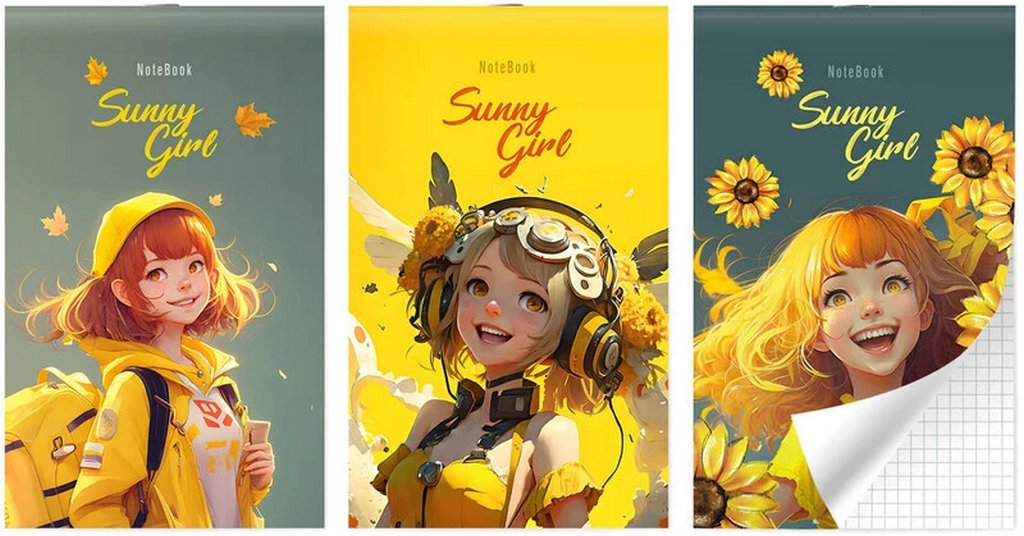 Блокнот А6  30л., 105*148 мм, на скрепке Lamark "Sunny Gir"