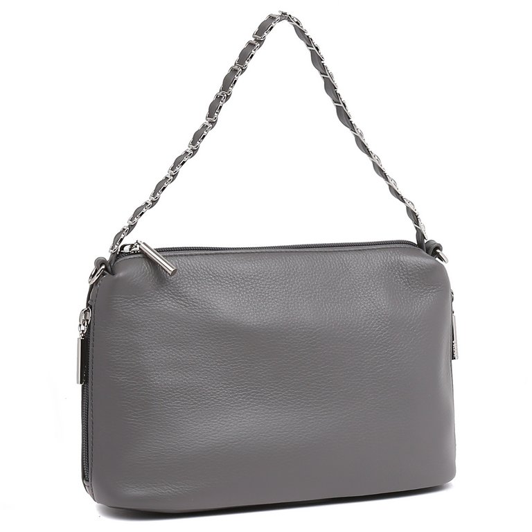Сумка женская Palio 25х18х10 см, нат. кожа, серый