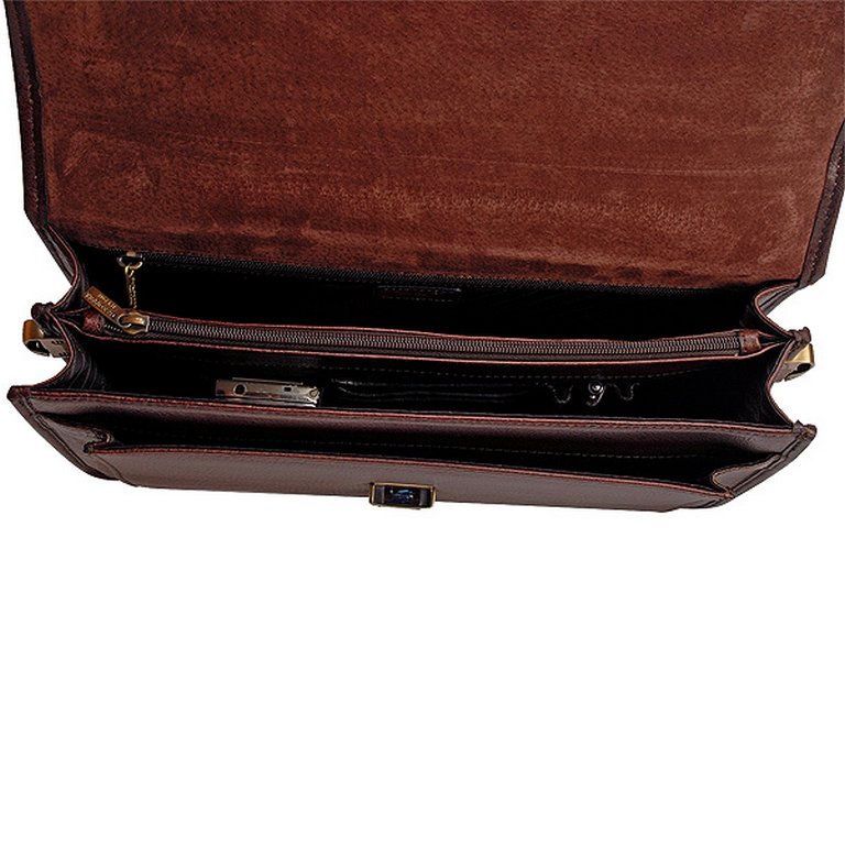 Портфель Dr.Koffer 34*25*8 нат. кожа, коричневый