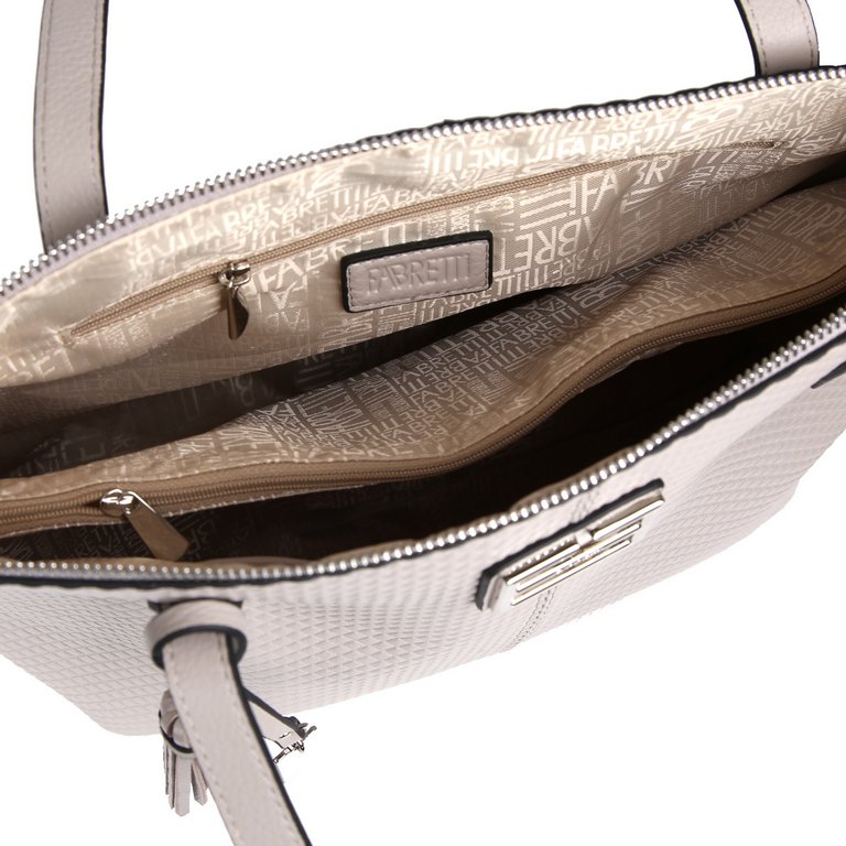 Сумка женская FABRETTI 42х29х13 см, нат. кожа, серый