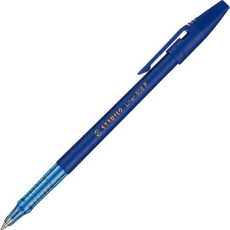 Ручка шариковая Stabilo Liner  0,7мм синяя (стерж.135мм, линия 0,38мм) дымчатая