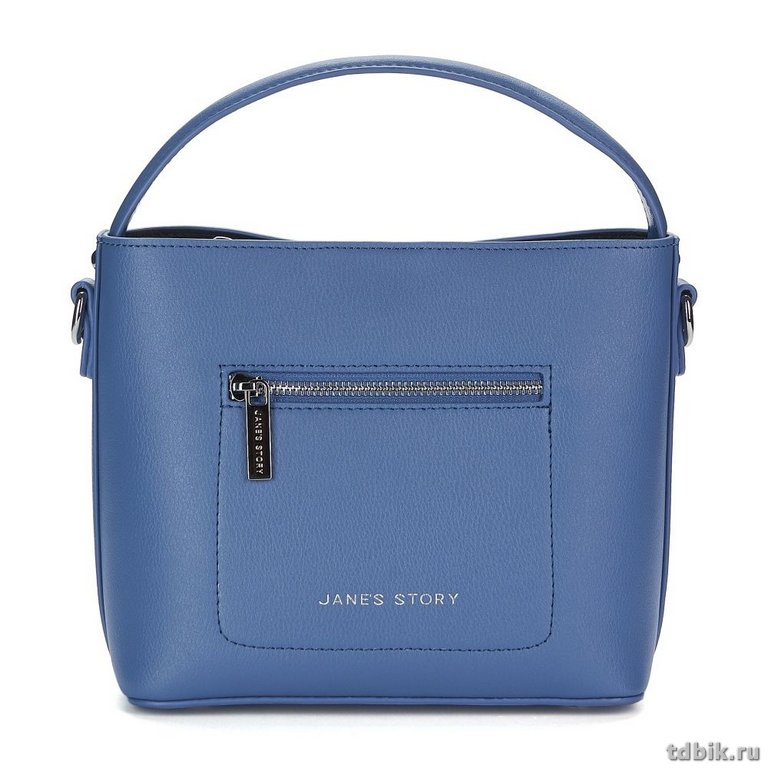 Сумка женская Jane's Story 25х22х12см, нат.кожа, голубая
