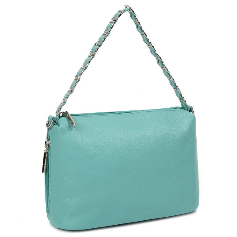 Сумка женская Palio, 26х17х10 см, нат. кожа, бирюзовый