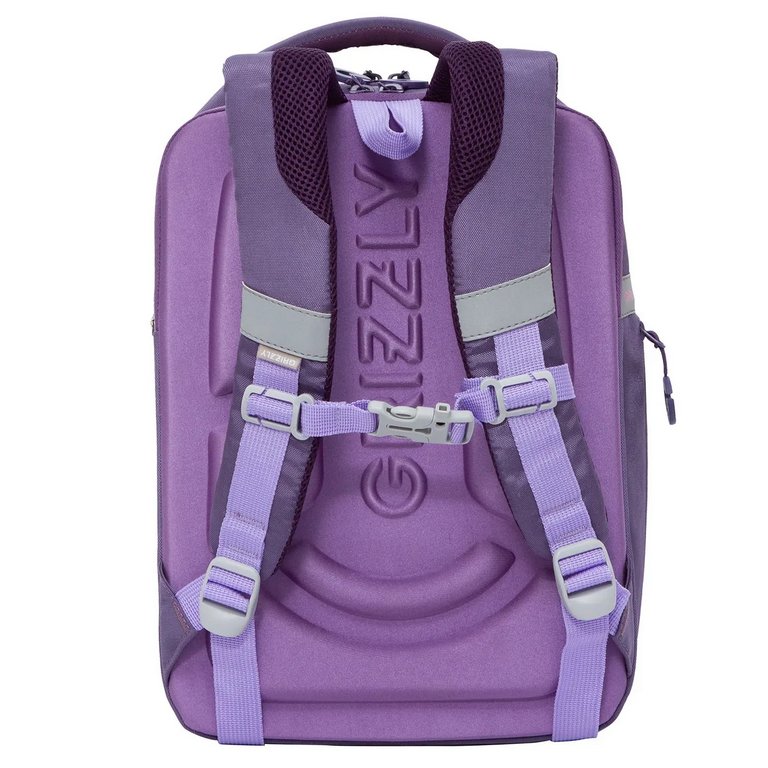 Рюкзак каркасный для девочки Grizzly 27*39*18 см., фиолетовый