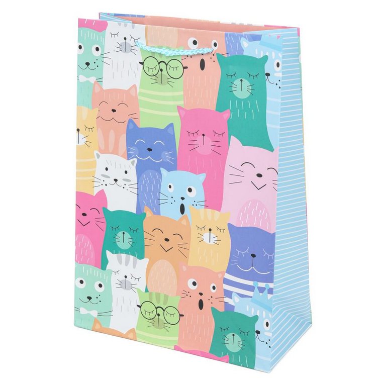 Пакет бумажный 26*32см матовый "Коты" ЧУДО ПРАЗДНИК