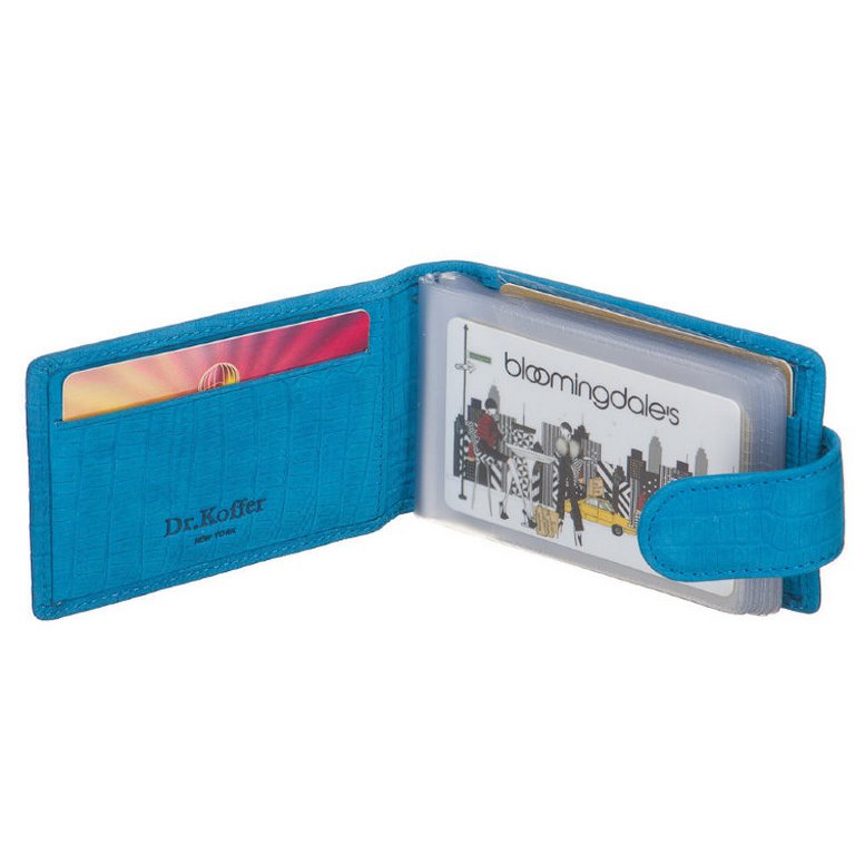 Визитница Dr.Koffer 11*7см на 48 визиток, голубой