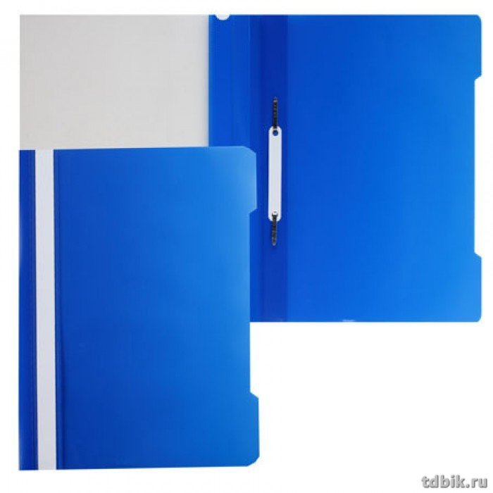 Папка-скоросшиватель А4 пластик, (0,12/0,16 мм) голубая Бюрократ