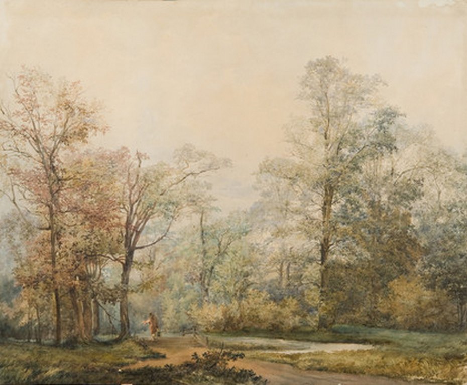 Постер на бумаге 24*30см, П.А. Нисевин "Дорога в дубраве"