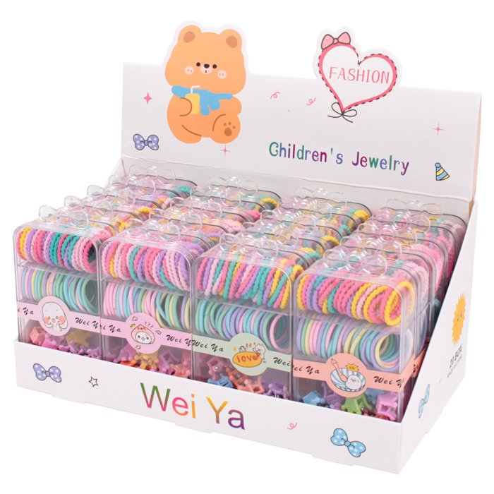 Набор для волос (60 резинок и 20 крабиков) цв. ассорти