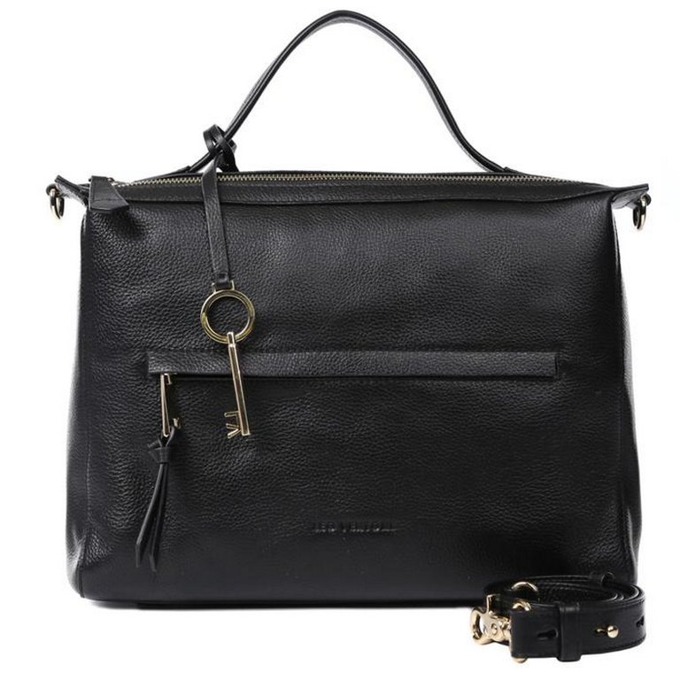 Сумка женская LEO VENTONI 34*24,5*12,5см, нат. кожа, черный