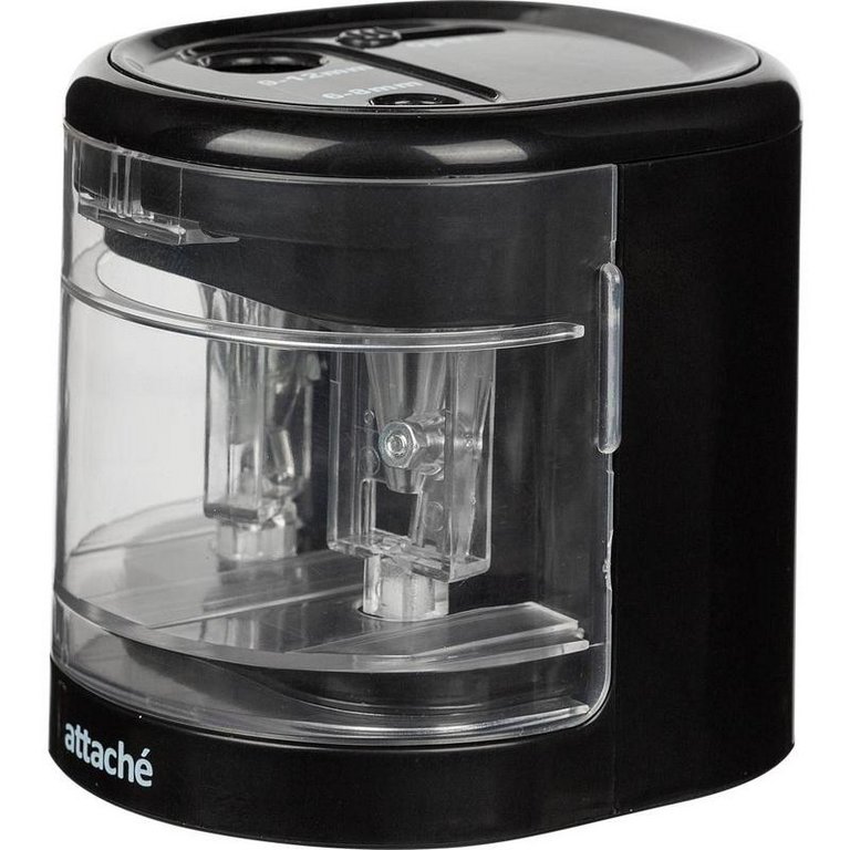 Точилка электрическая Attache "Leader" черная 2 отвер. на батарейках (в комплект не входят)