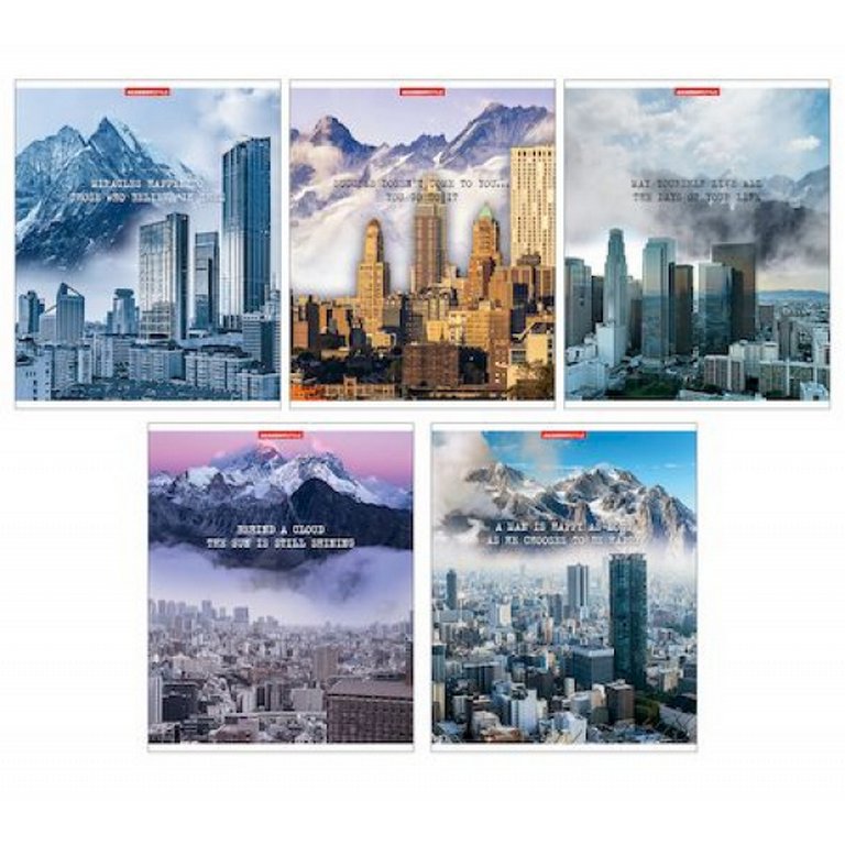 Тетрадь 96 лист кл. А5 на скрепке "Город, горы"