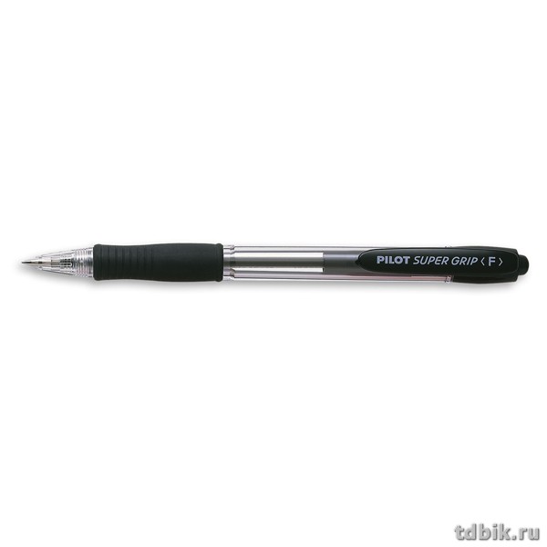 Ручка шариковая авт. Pilot SUPER GRIP с резин. упором 0,7мм, черная (стерж.99мм, линия 0,22мм)