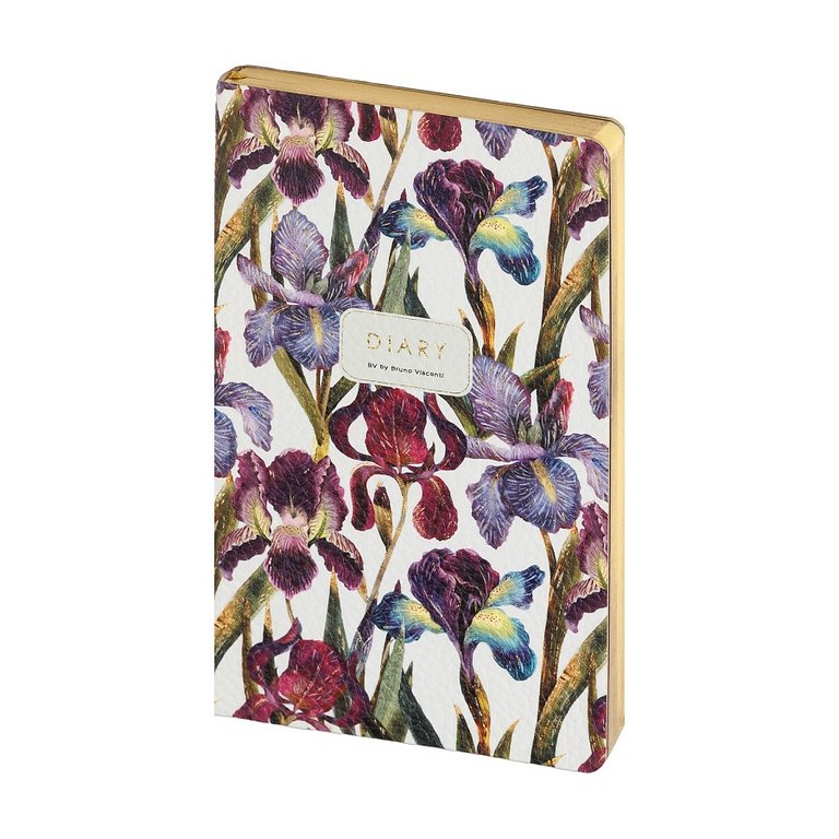 Ежедневник без дат 125*200 мм Bruno Visconti "Flora. Ирисы" гибк. обл., иск. кожа