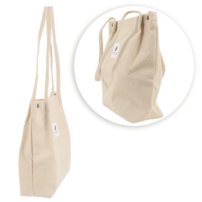 Сумка-шоппер Darvish "Холщовая" (на кнопке) бежевая 34х38х11 см