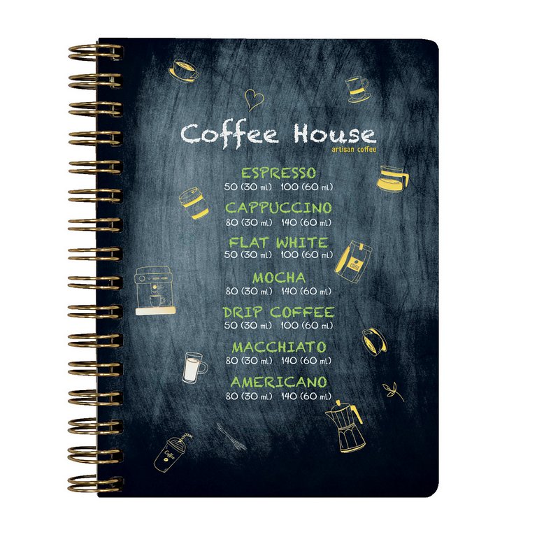Тетрадь 60 лист кл. А6 на гребне, "COFFEЕ HOUSE"