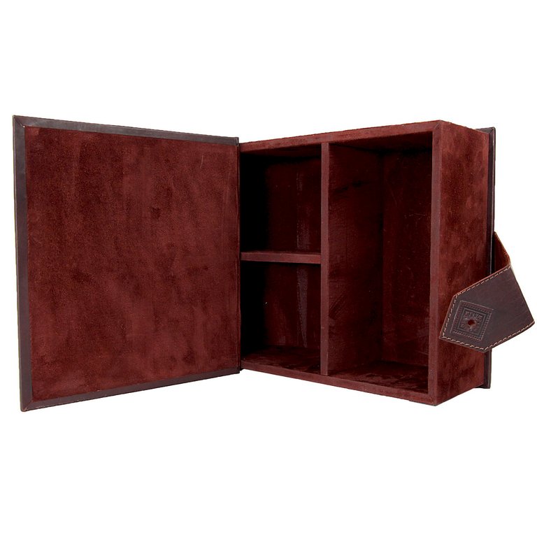 Бар-книга "Макей" деревянный (натуральная кожа) + (1 графин+6 рюмок)