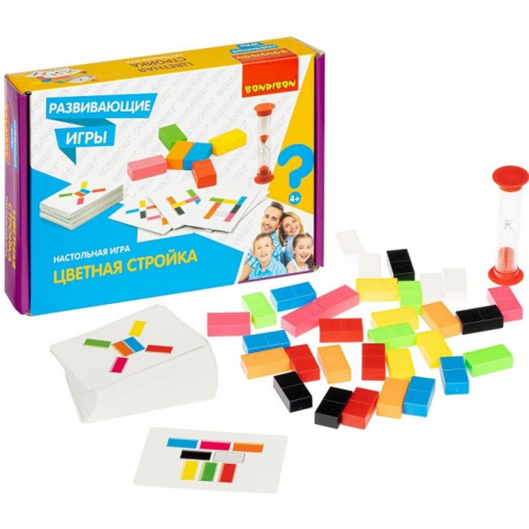 Игра развивающая Баланс "ЦВЕТНАЯ СТРОЙКА" 4+, Bondibon