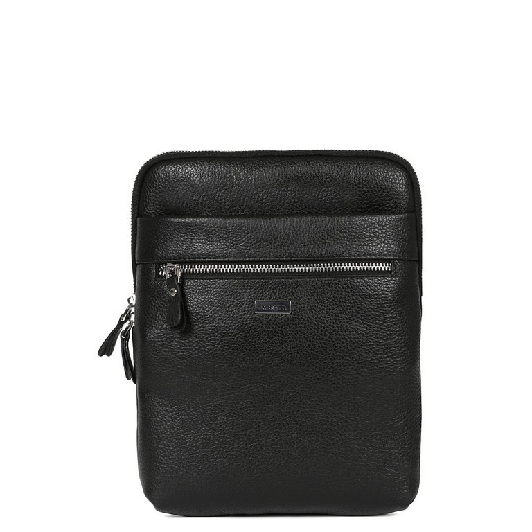 Сумка мужская FABRETTI 23*29*3, нат. кожа, черный