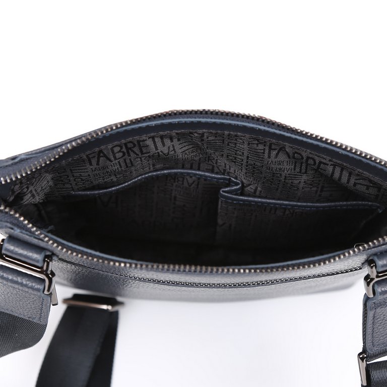 Сумка мужская FABRETTI 24,5*28*4, нат. кожа, синий