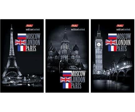 Блокнот А6  64л.,  87*147 мм, , на клею "Города"