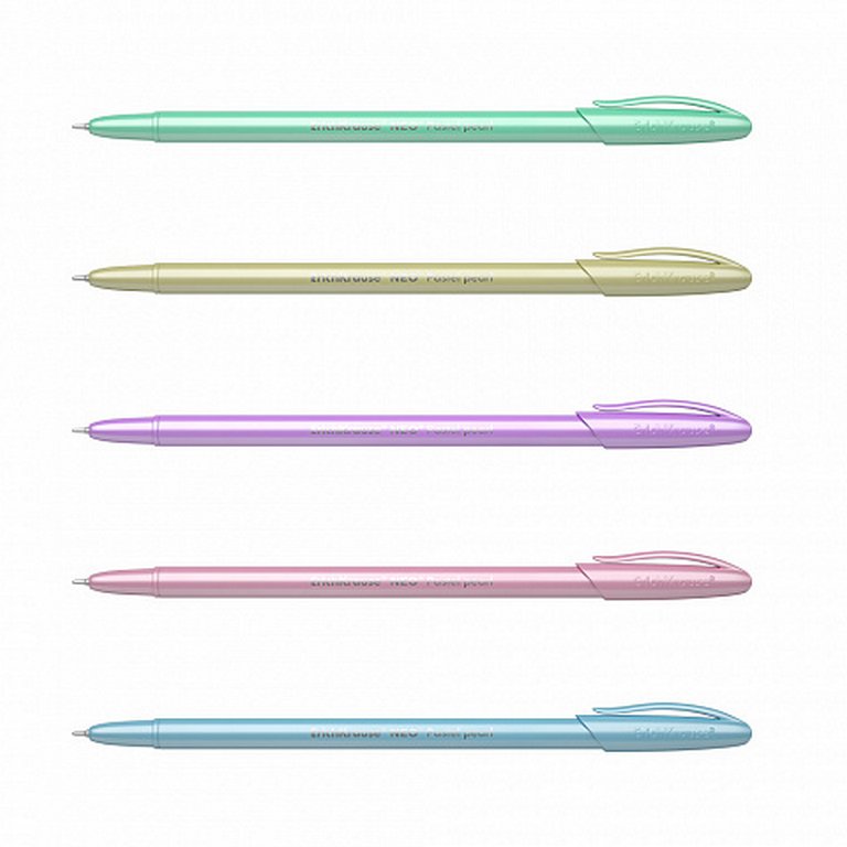 Ручка шариковая ErichKrause Neo Pastel pearl 0,7мм синяя однораз. (линия 0,26мм) игольч.