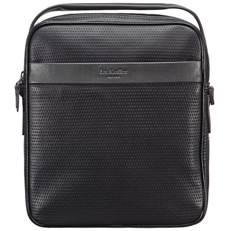 Сумка мужская Dr.Koffer 25*28*7см, на плечевом ремне, черная