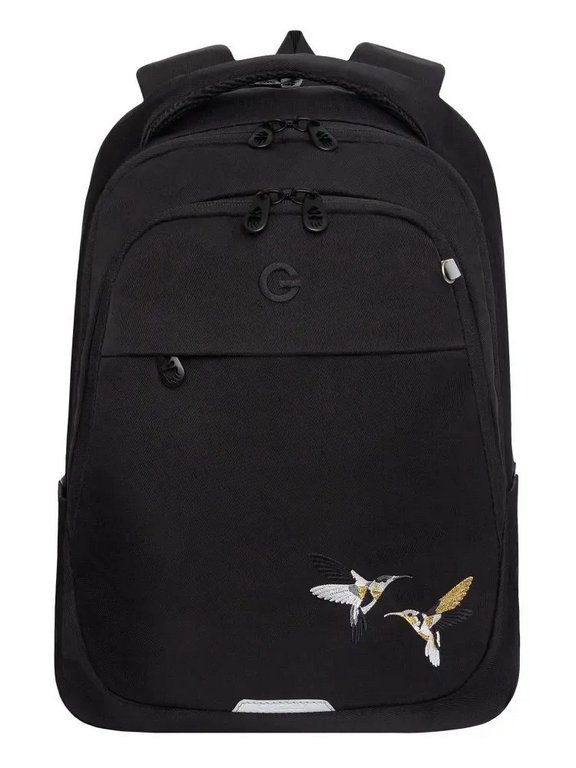 Рюкзак школьный для девочки Grizzly 29*40*18 см, черный