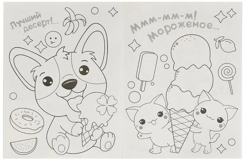 Раскраска А4 "Корги и котики" 16 стр. Умка