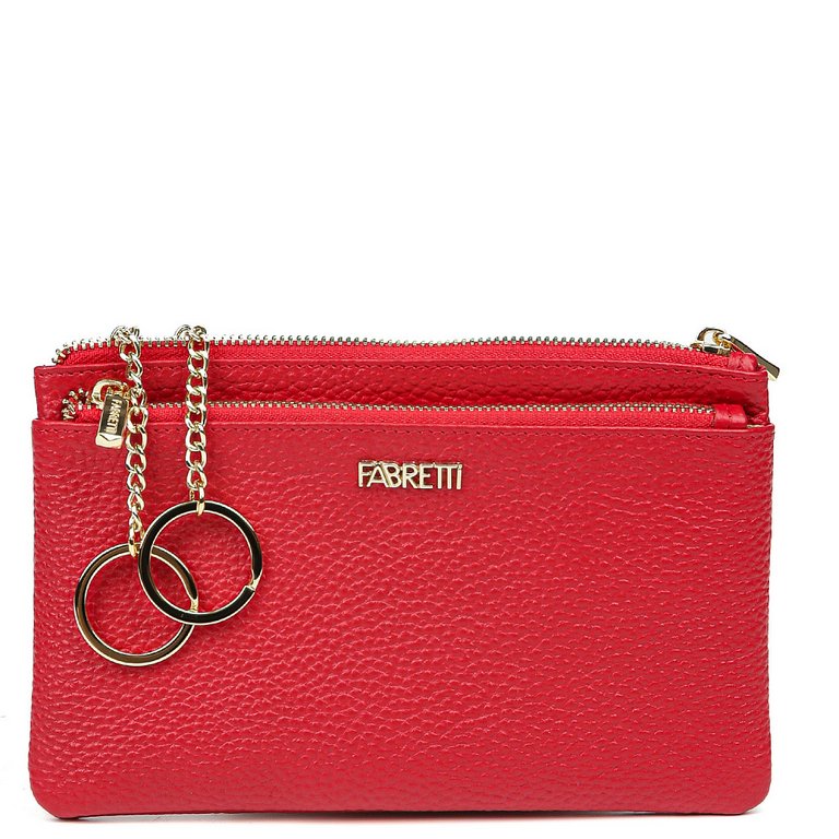 Портмоне FABRETTI женское, нат. кожа, 19*12*2,5 см, красный