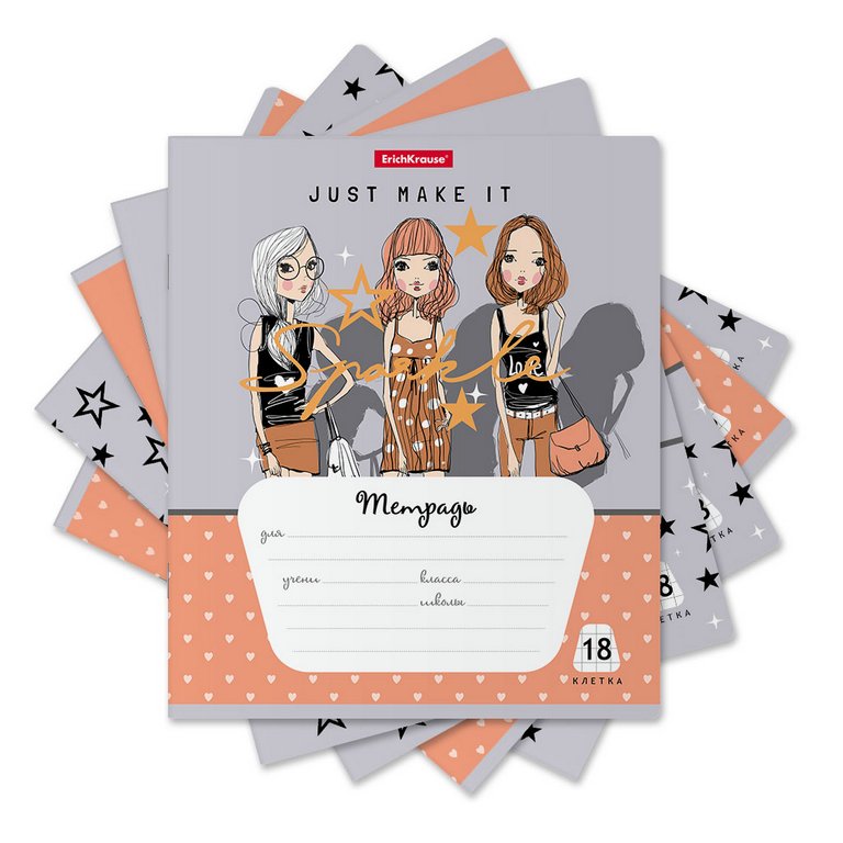 Тетрадь 18 лист кл. А5 "Top Models"  ассорти