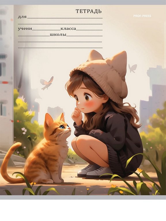 Тетрадь 12 лист лин. косая частая А5 "Микс", ассорти Prof-Press