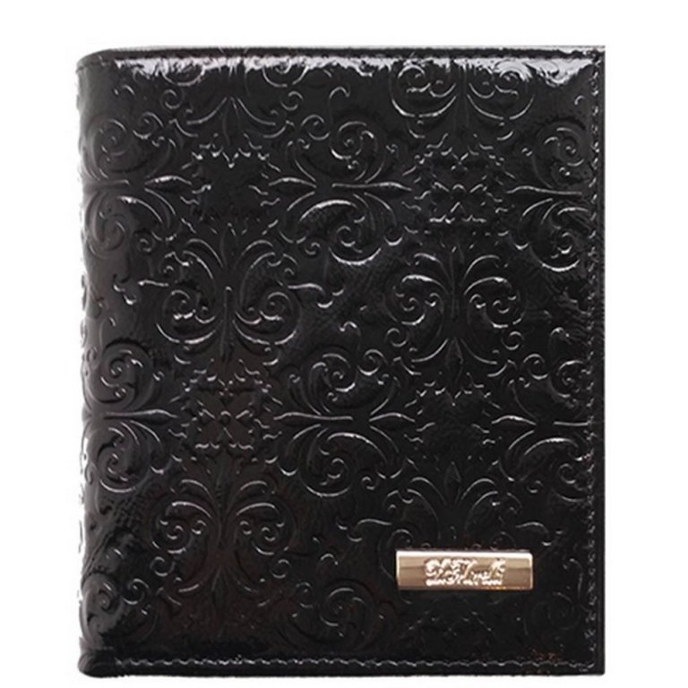 Портмоне D.Morelli женское "Барокко" нат. кожа,  цвет черный