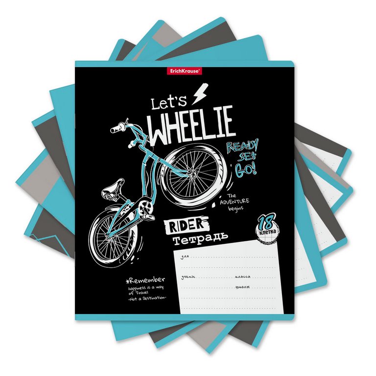 Тетрадь 18 лист кл. А5 "Bicycle Rider"  ассорти