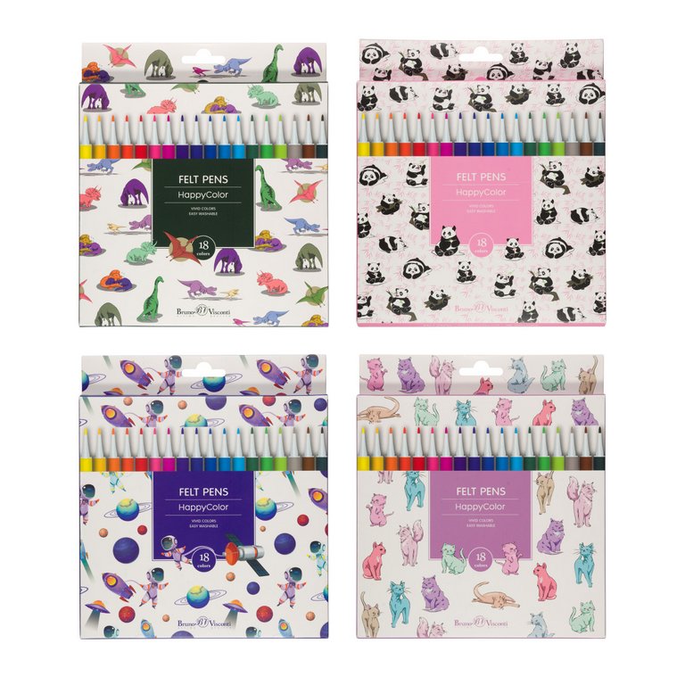 Набор фломастеров 18 цв. Bruno Visconti "HAPPYCOLOR"