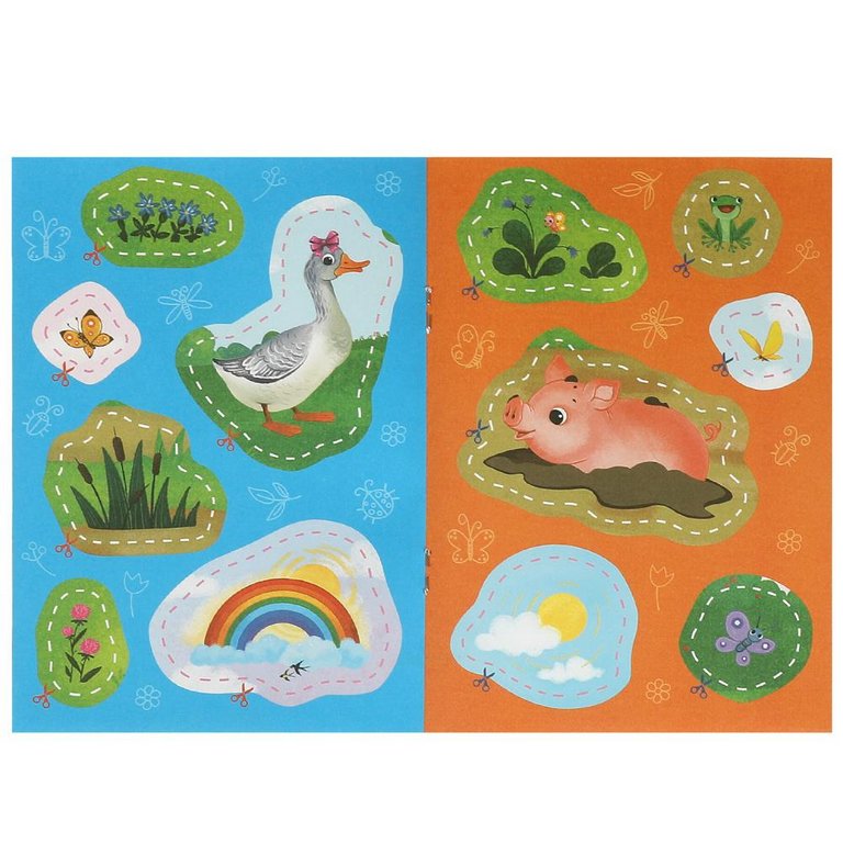 Аппликация из бумаги Вырежи и наклей "Животные на ферме" Умка