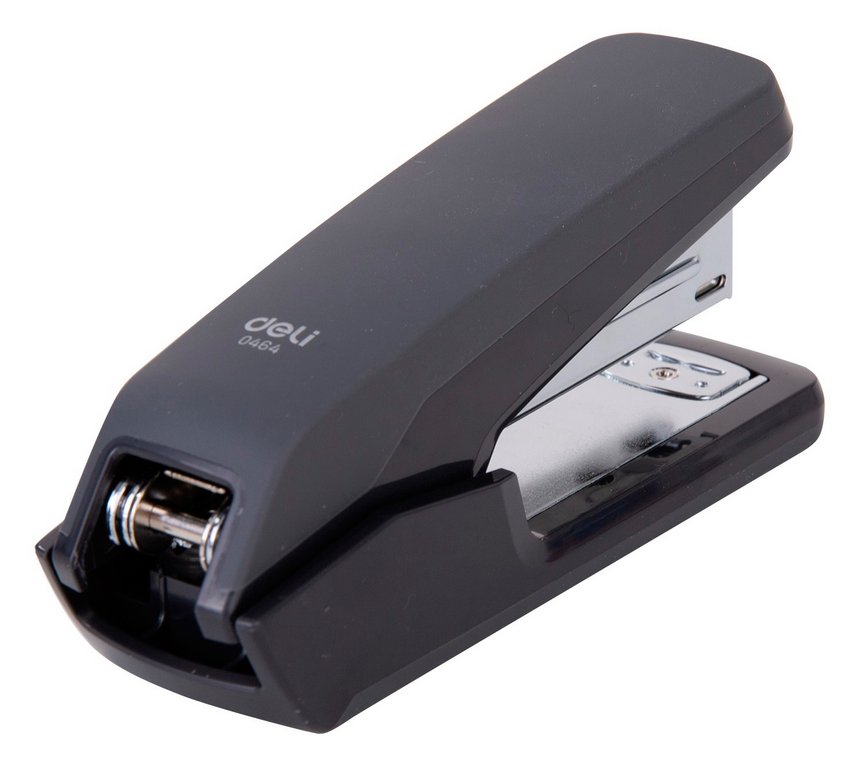 Степлер 24/6 до 25л металлический Deli "Exceed" прорезин. корпус, черный