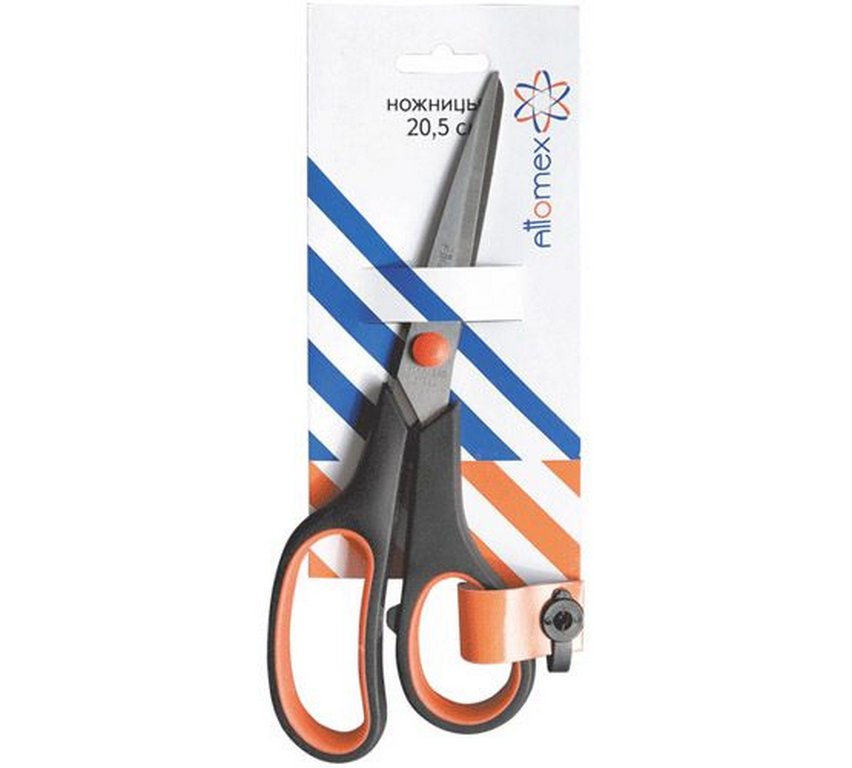 Ножницы 205 мм пластмас. эргоном. рукоятка с резиновыми вставками Attomex "Duo"