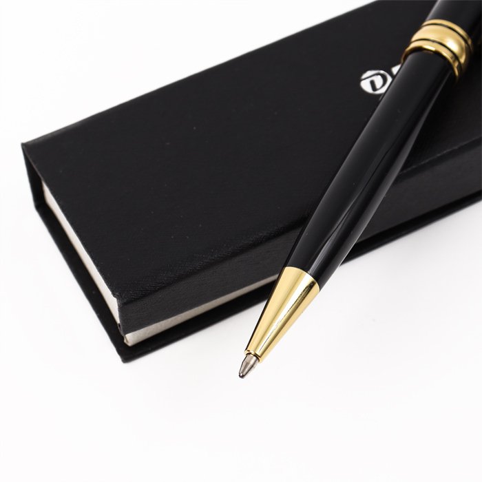 Ручка шариковая Darvish в футляре, корпус черный с золотистой отделкой