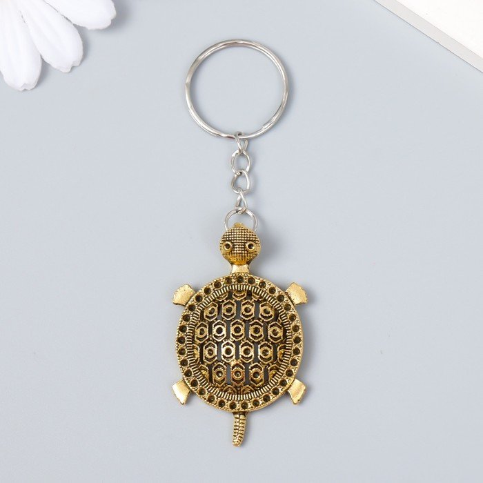 Брелок "Черепашка" металл, цвет золото