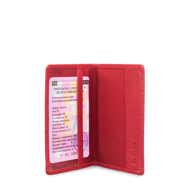 Обложка для паспорта Dr.Koffer нат. кожа, красный
