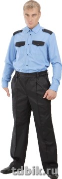 Спецодежда Рубашка "Охранника" длинный рукав р-р 43/170-176, цвет голубой