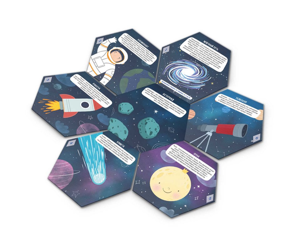 Книга картонная Чудесные створки "Космос" 168*195мм. Феникс+