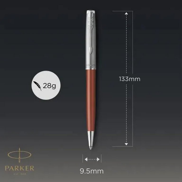 Ручка шариковая Parker Sonnet Essentials LaqOrange СT M (нерж.сталь)