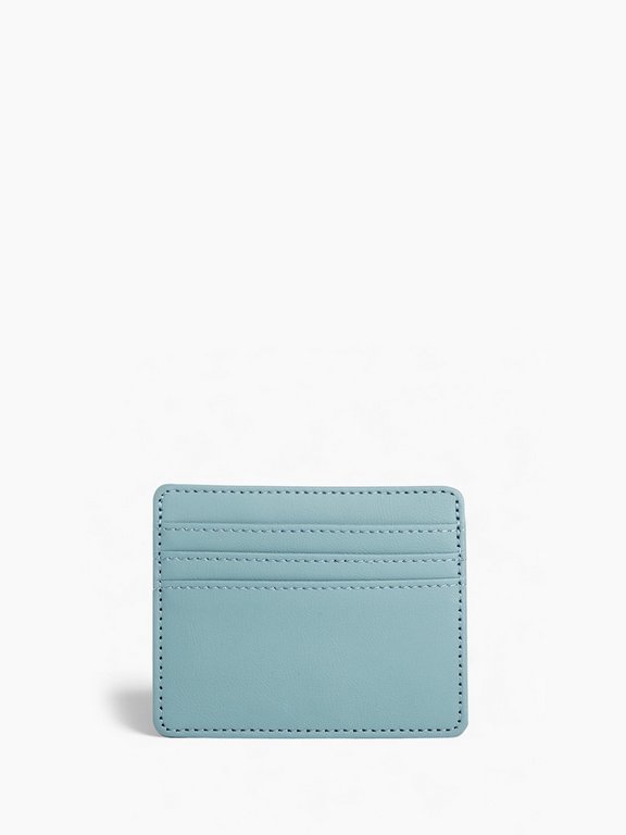 Картхолдер, на 3 карты, отделение для купюр, голубой