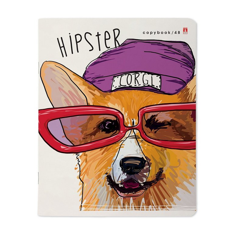 Тетрадь 48 лист кл. А5 на скрепке "ПСЫ НА СТИЛЕ" 5 видов